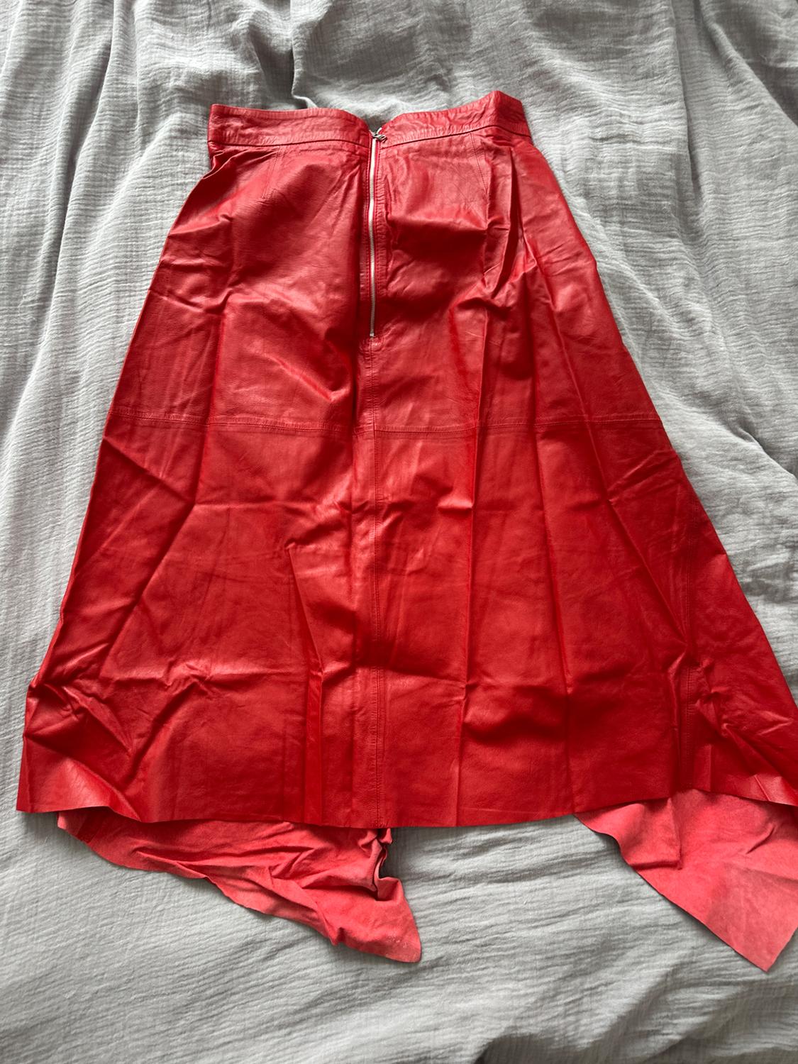 ASYMMETRIC LEATHER SKIRT - Image 2