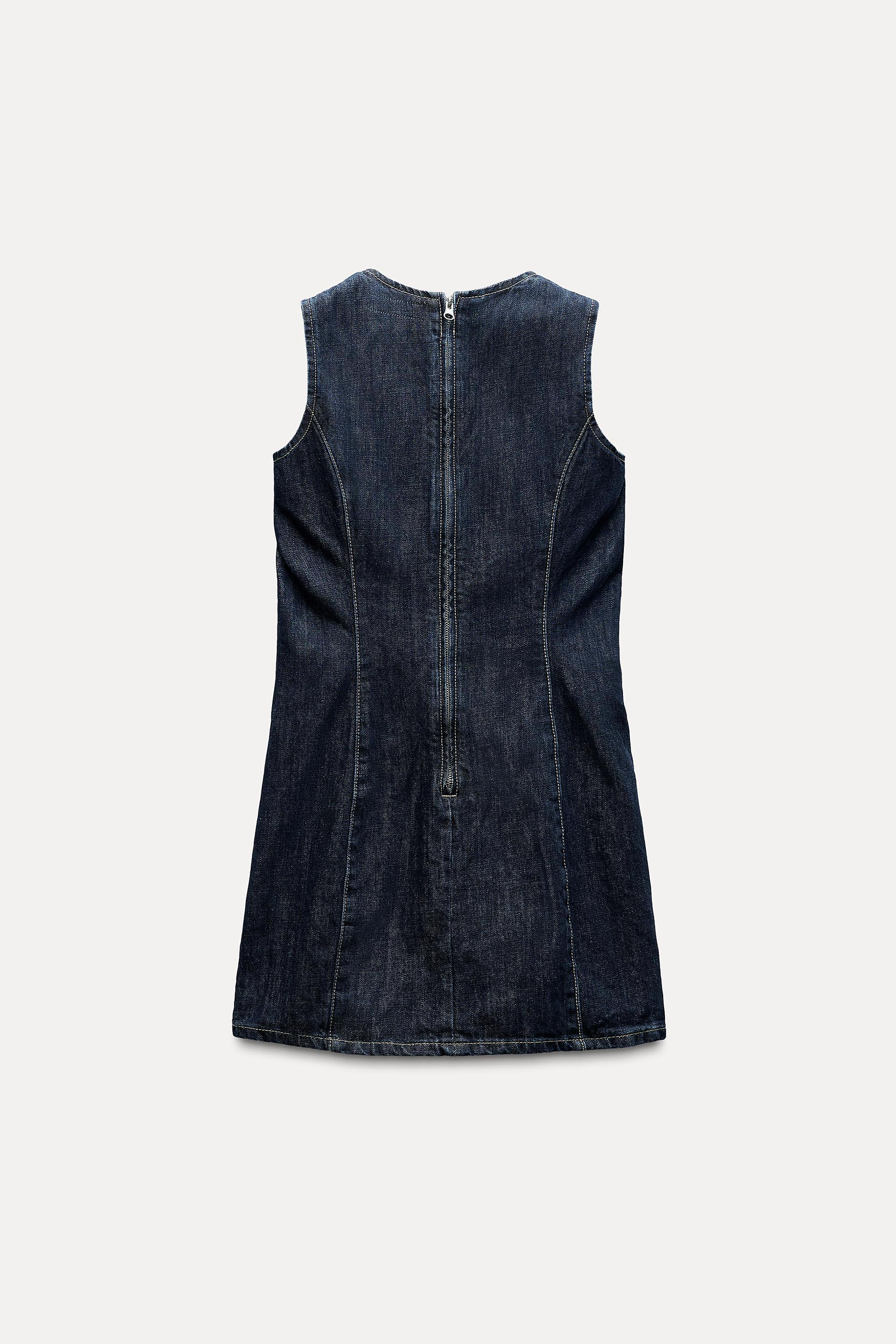 Fitted denim dress zara best sale