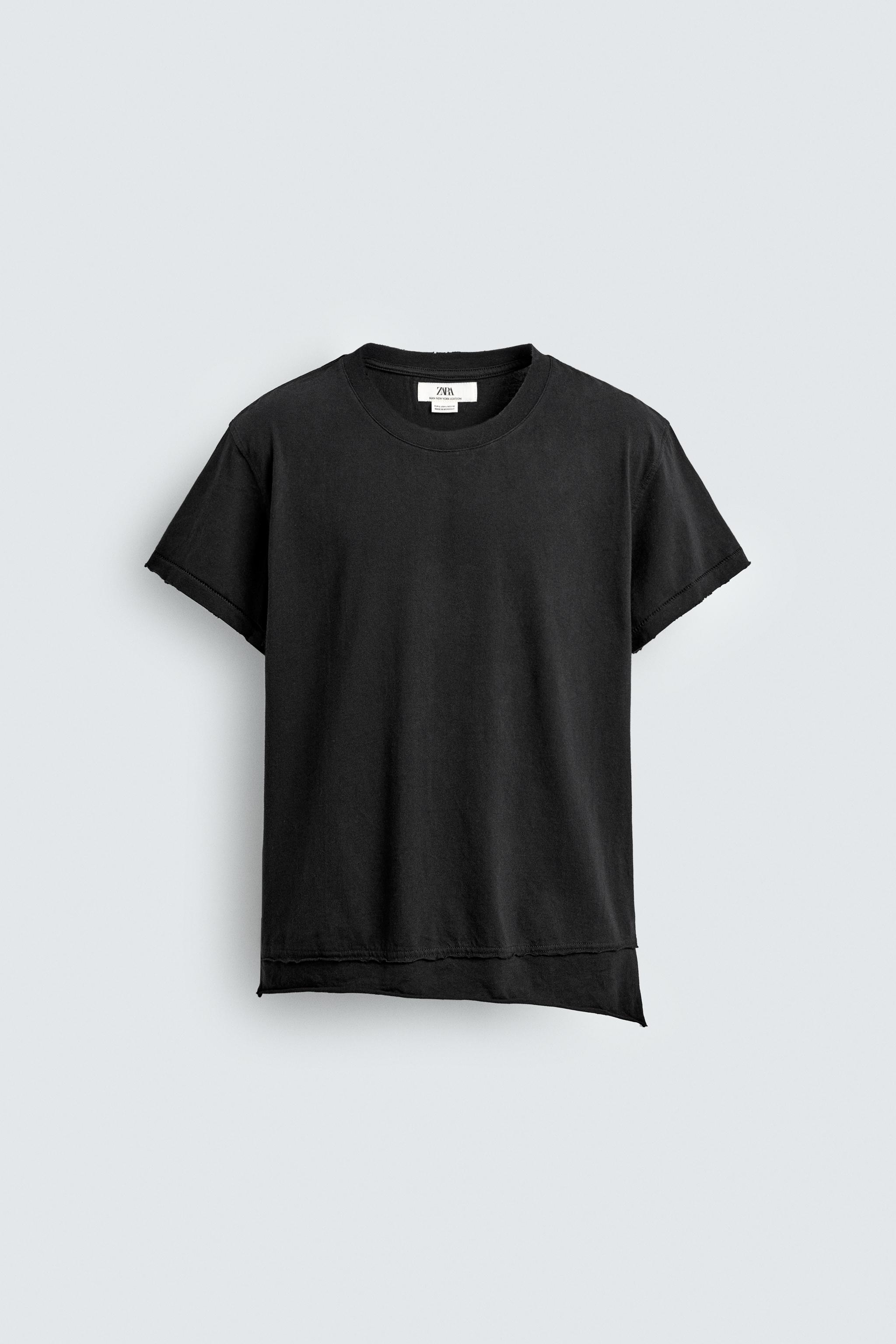 IRREGULAR FINISH T-SHIRT - Stone | ZARA Canada