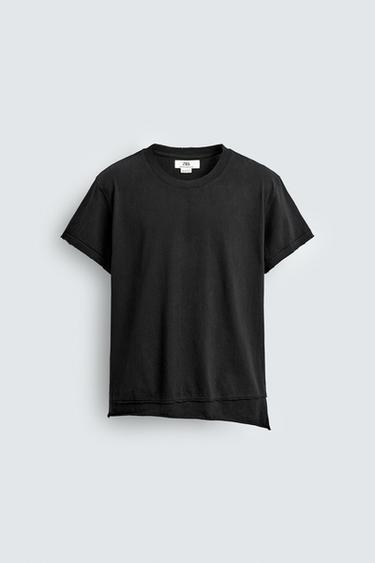 CAMISETA ACABADO IRREGULAR - Negro de Zara