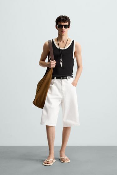 Zara CONTRAST TANK TOP - Black - Image 0