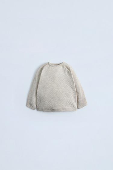 Zara BRUSHED T-SHIRT - Light beige