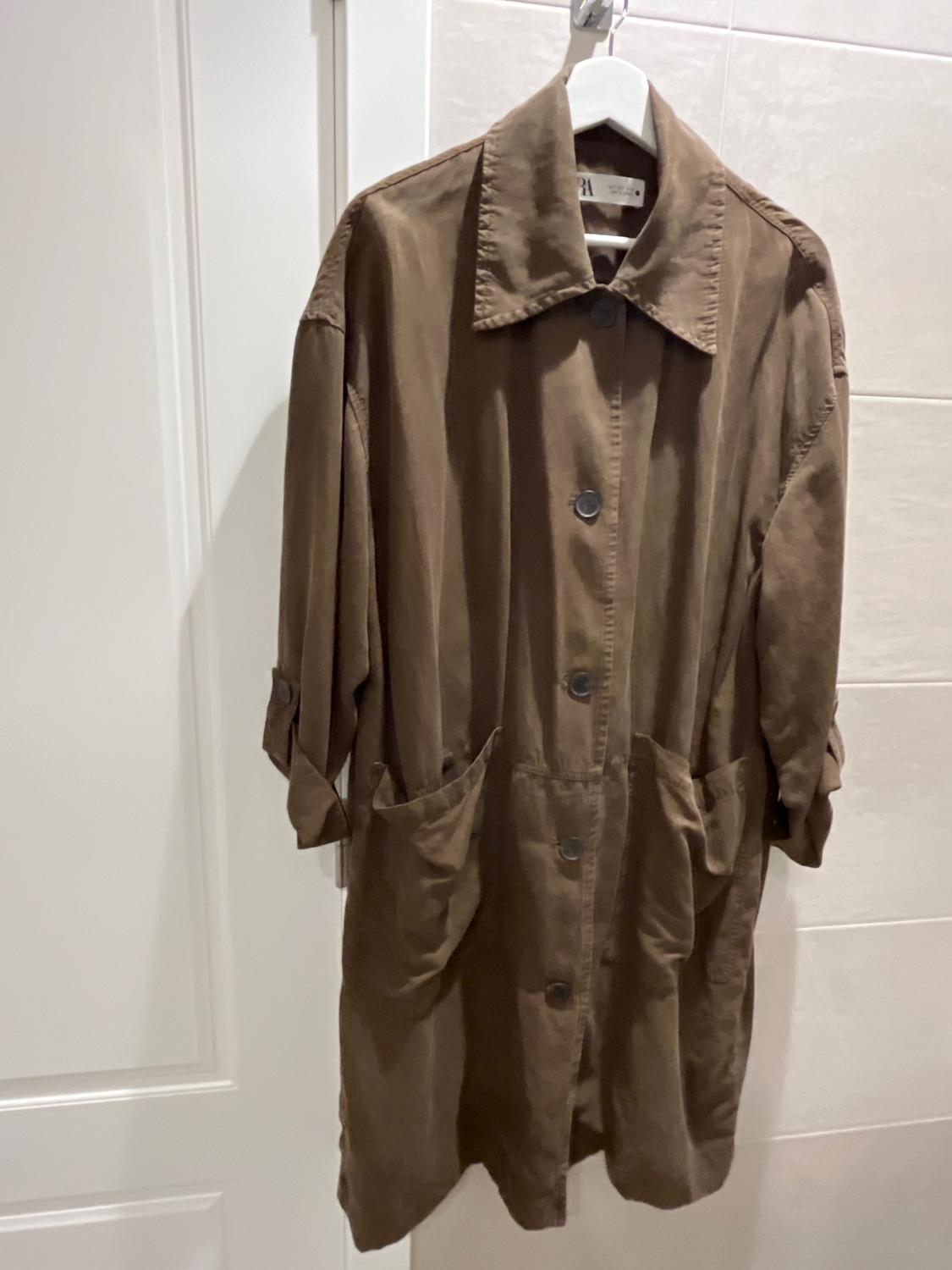 LINEN BLEND FLOWING TRENCH COAT - Image 2