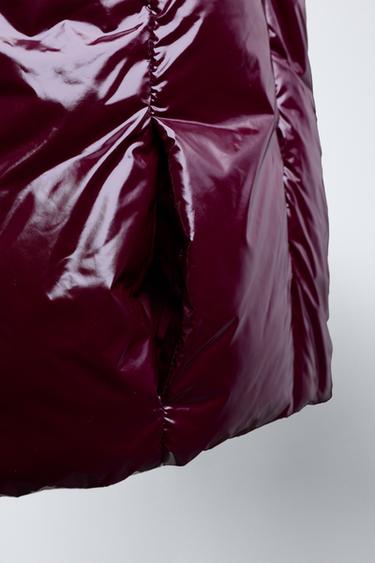 SHINY PUFFER GILET - Burgundy by Zara - Image 4