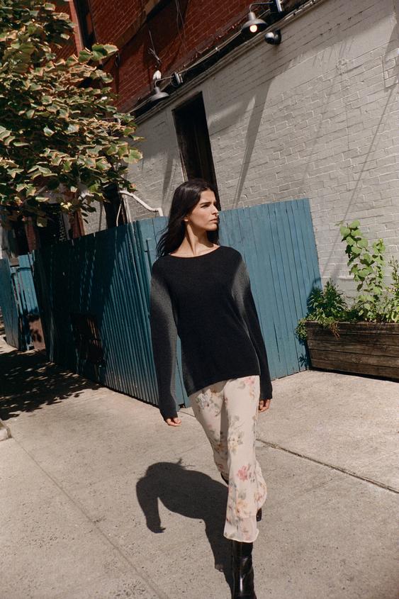 FADED PRINT KNIT SWEATER