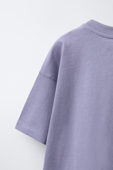 BASIC PLAIN T-SHIRT - Dark mauve by Zara - Image 3