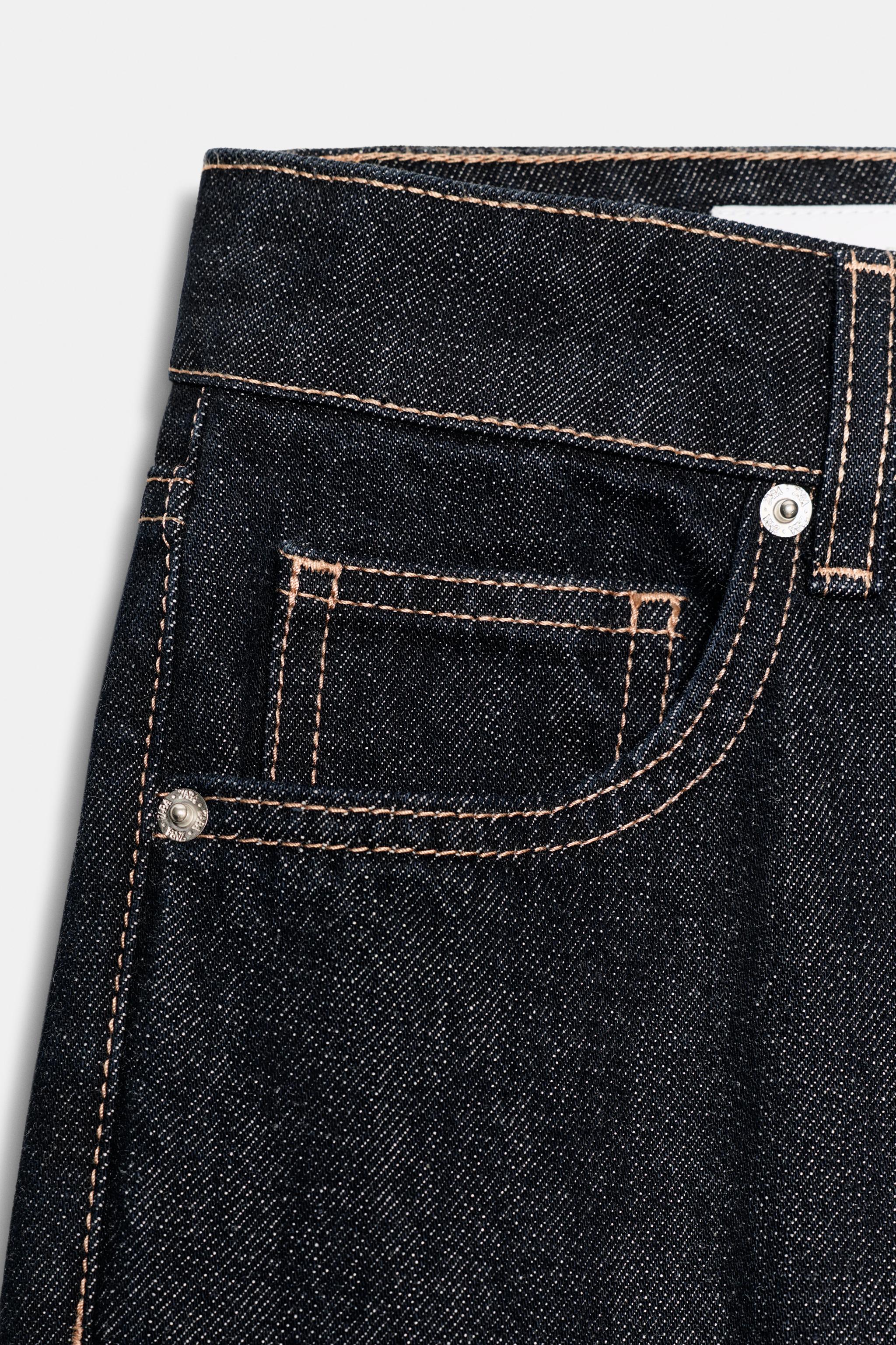 TRF LOW RISE WIDE LEG CROPPED JEANS