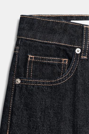 JEAN TRF WIDE LEG COURT TAILLE BASSE - Bleu marine foncé de Zara - Image 8