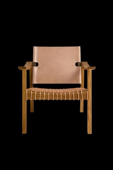 Zara OAK WOOD LEATHER CHAIR X OTZI - Light beige - Image 0