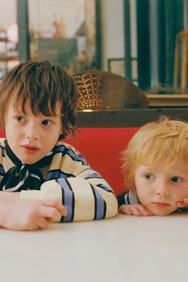 STRIPED PRINT SWEATSHIRT - Light yellow by Zara