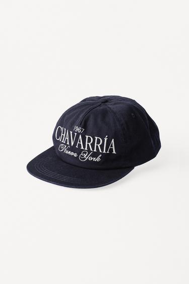 قبعة بحافة مسطحة مطرزة من WILLY CHAVARRIA X ZARA - بحري by Zara