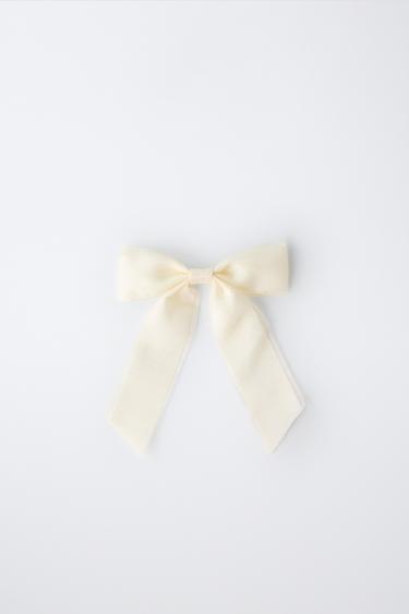 ORGANZA BOW HAIR CLIP - White by Zara