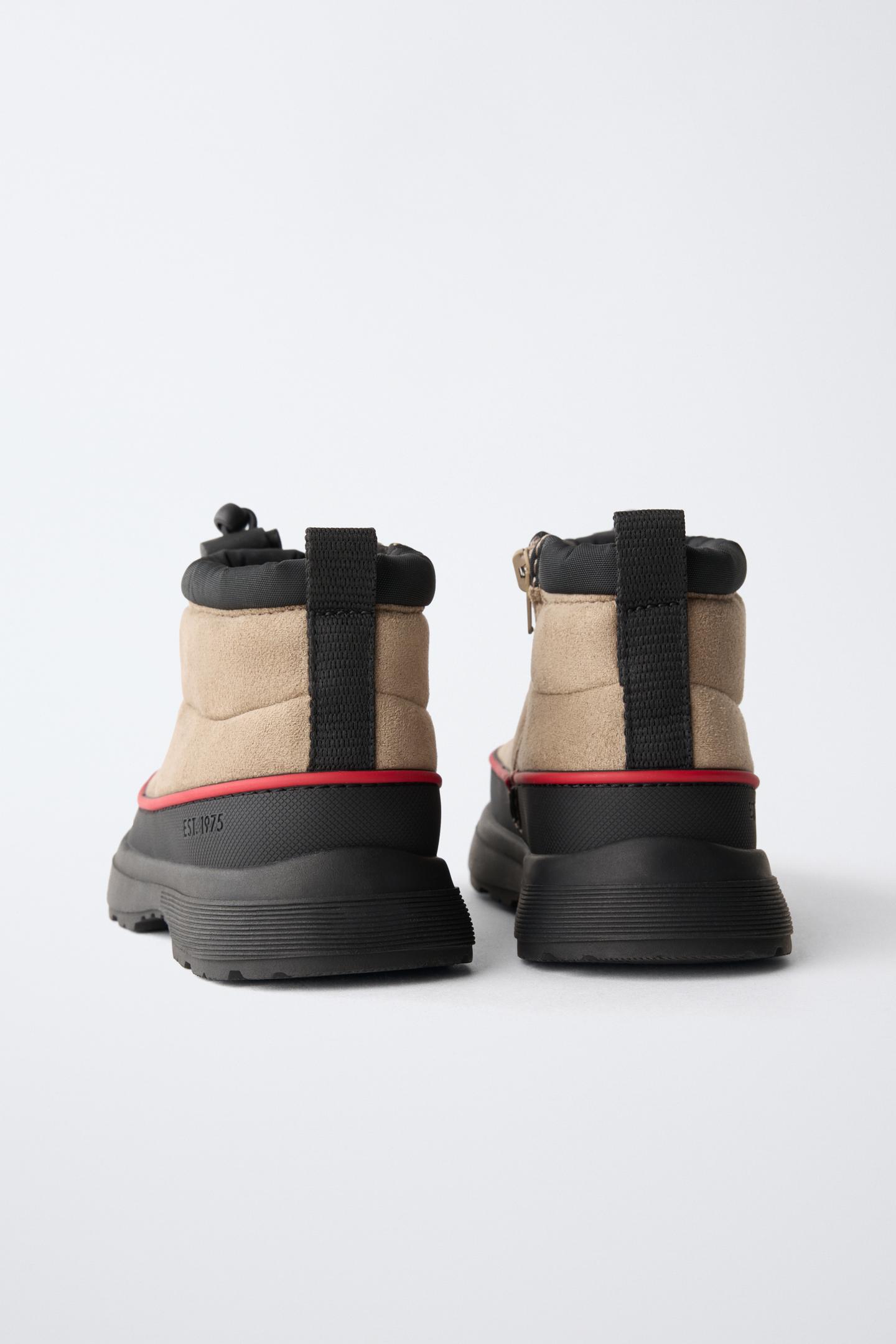Детские ботинки Zara Padded Contrast Ankle, цвет: Серо-коричневый серый — фото 5