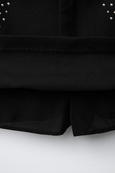 STUDDED BERMUDA SKORT - Black by Zara - Image 4