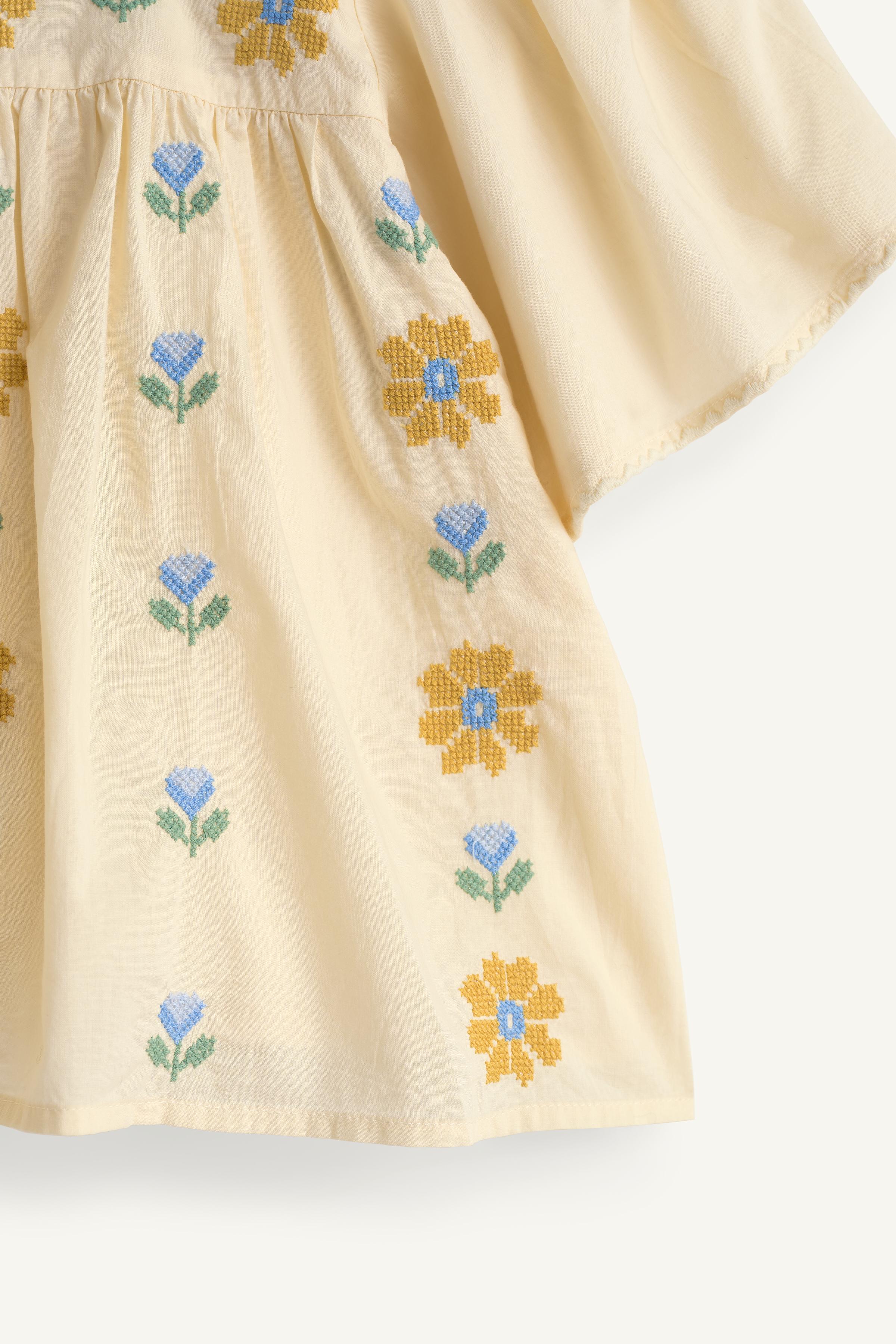 BLOUSE BRODERIES FLEURS POINT DE CROIX LIMITED EDITION