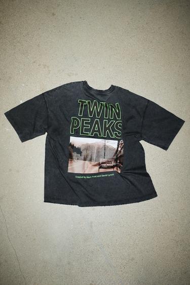 CAMISETA ESTAMPA TWIN PEAKS© - Cinza-antracito da Zara