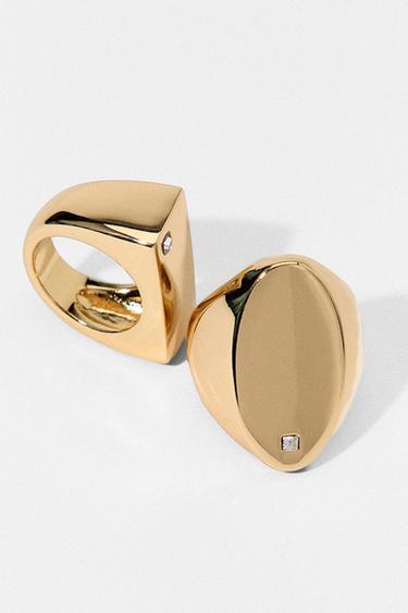 PACK ANILLOS SELLOS JOYA - Dorado de Zara