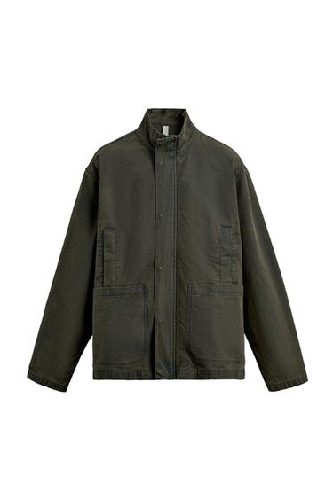 WASHED RELAXED FIT DENIM PARKA - Rust by Zara