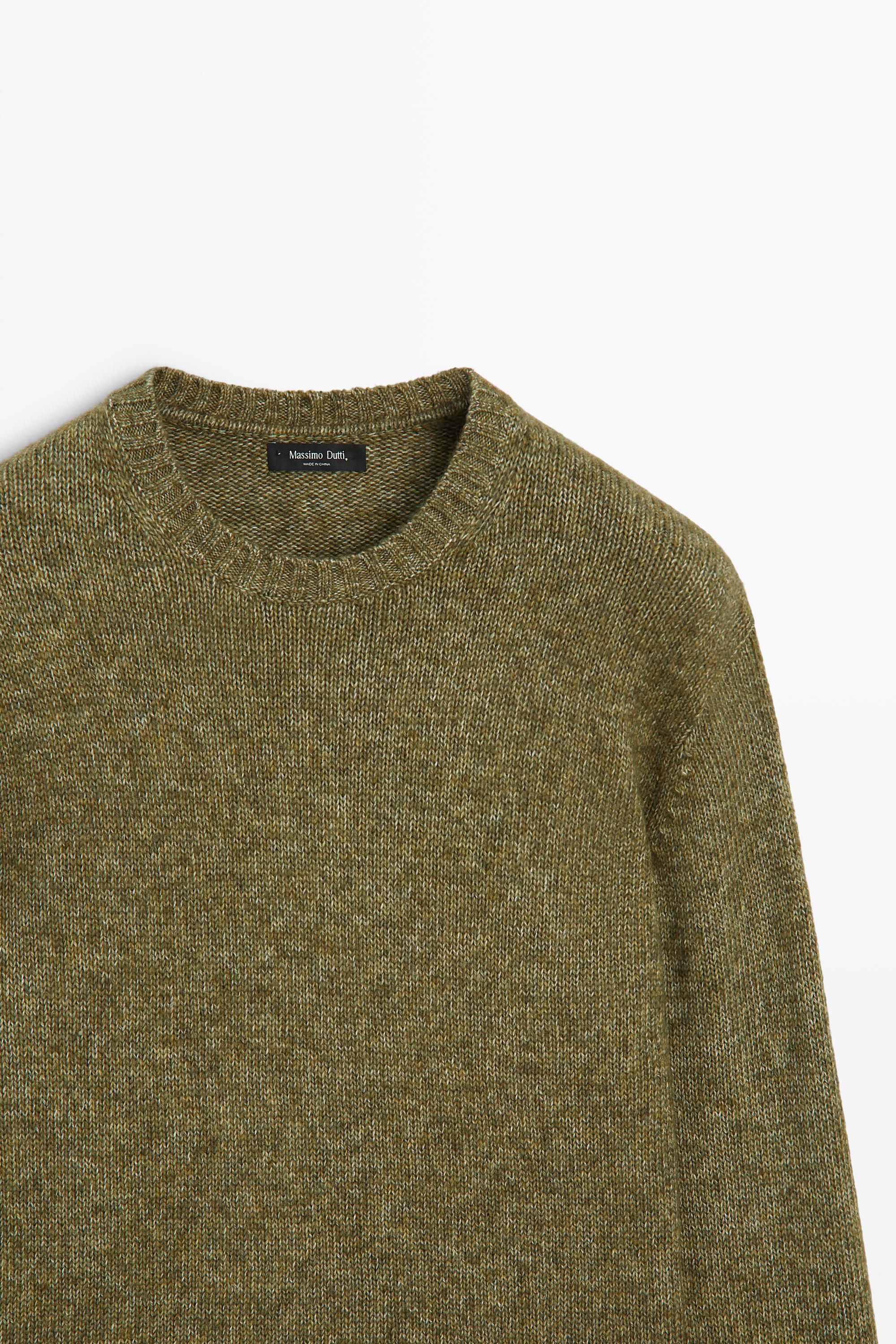 Flecked cotton-blend knit sweater
