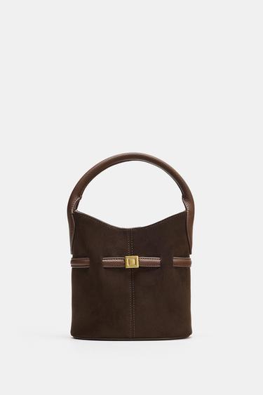 MINI SHOULDER BAG DE LONA COM FIVELA - Marrom da Zara - Imagem 0