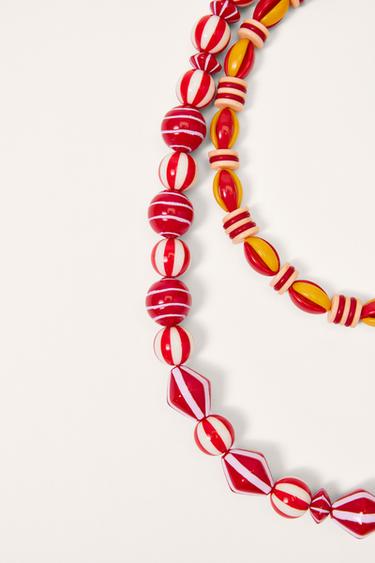 LIMITED EDITION PACK OF 2 STRIPED NECKLACES - Multicoloured by Zara - Image 4