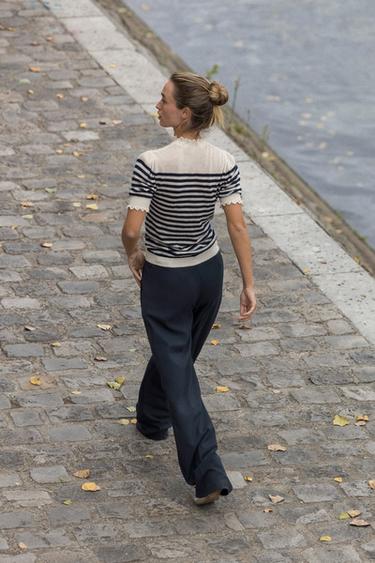 STRIPED KNIT TOP WITH FRILLS - Stripes by Zara - Image 3