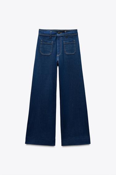 ZW COLLECTION WIDE-LEG HIGH-WAIST JEANS - Blue by Zara
