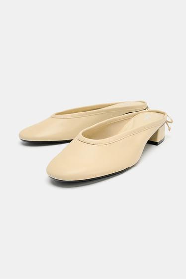 LEATHER MULE BALLET FLATS -  by Zara - Image 2