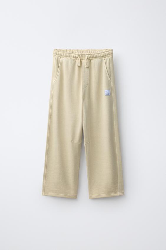 CALÇA PERNA LARGA ETIQUETA - Areia da Zara - Imagem 0