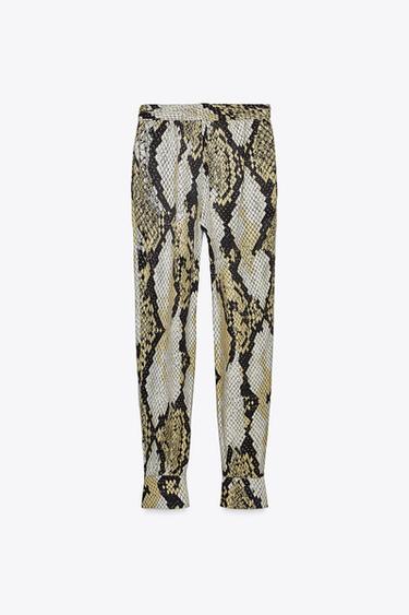 PANTALON IMPRIMÉ ANIMAL ZW COLLECTION - Kaki de Zara - Image 6