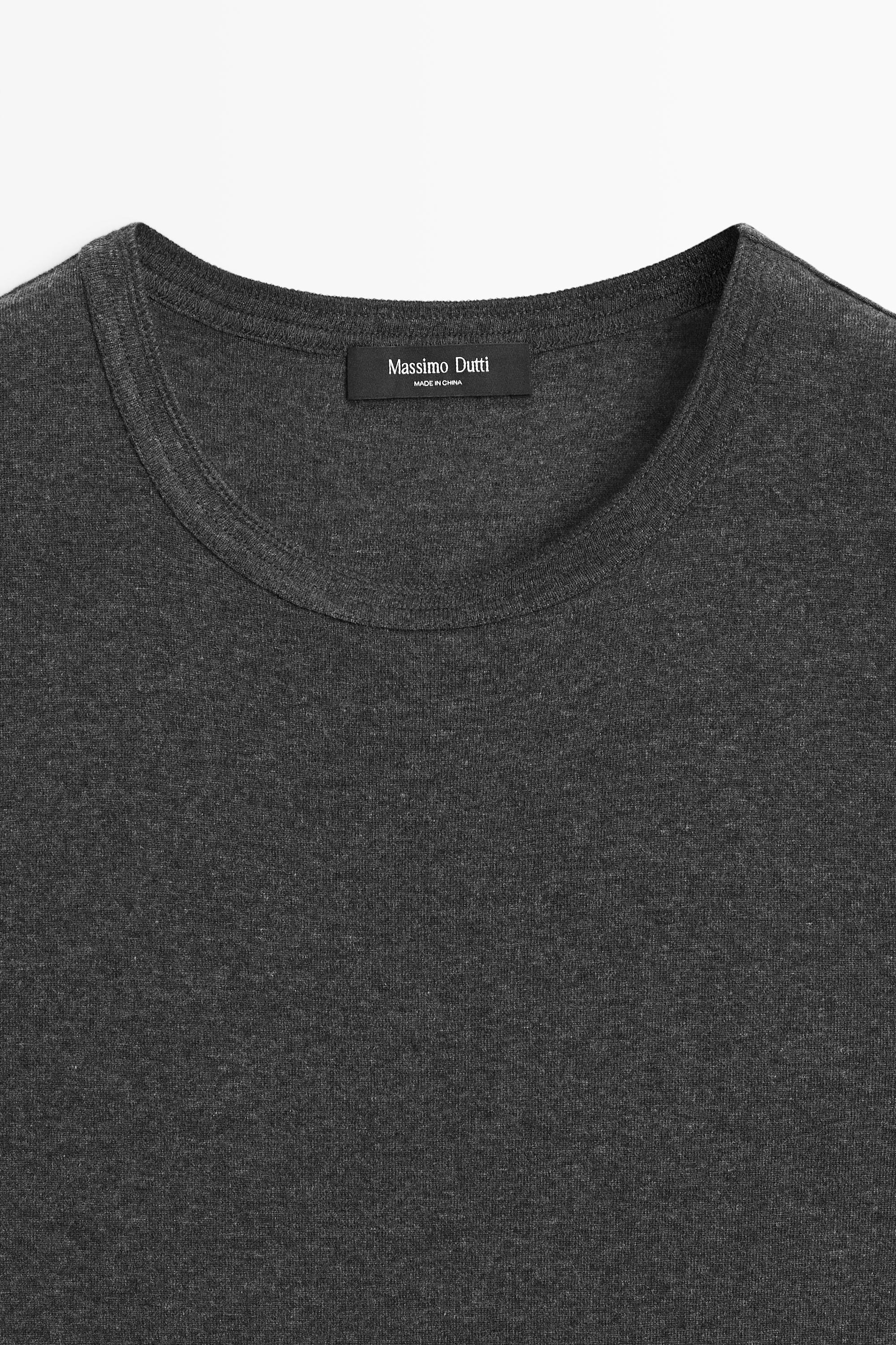 Wool blend double-layer T-shirt