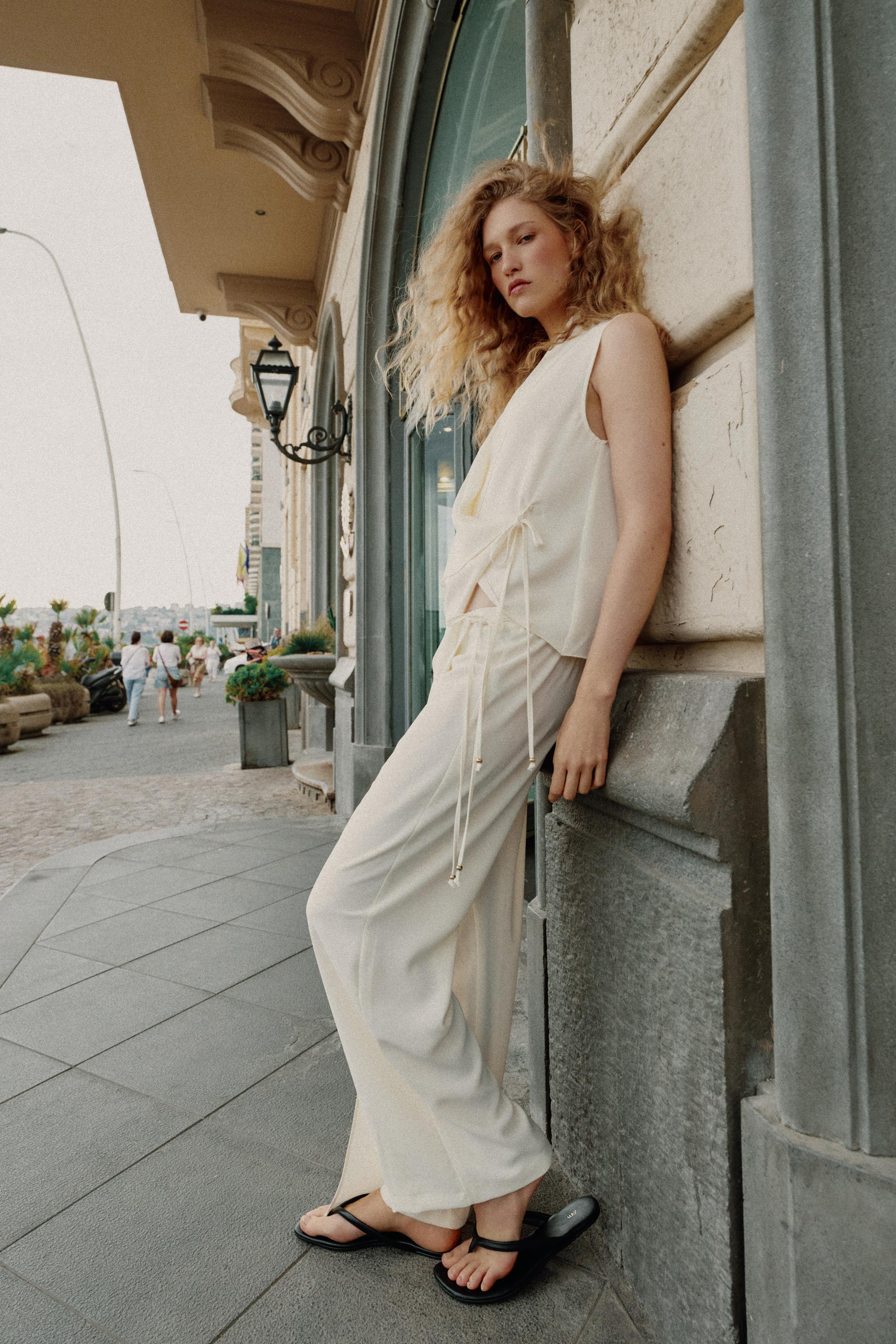 Женские брюки Zara CROSSOVER WRAP PANTS — фото 4
