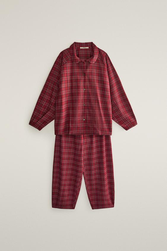 KARIERTES FLANELL-PYJAMA-SET WEIHNACHTEN (2ER SET) - Rot von Zara - Bild 0