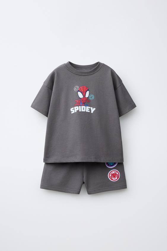 SPIDEY © MARVEL JOGGING T-SHIRT AND BERMUDA SHORTS SET - Anthracite grey by Zara - Image 0