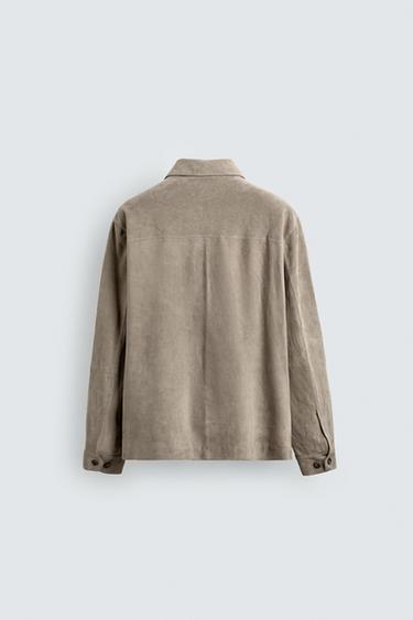 SUEDE LEATHER JACKET - Sand by Zara - Image 8
