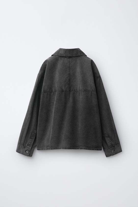 CHEMISE EFFET DÉLAVÉ - Gris de Zara - Image 1