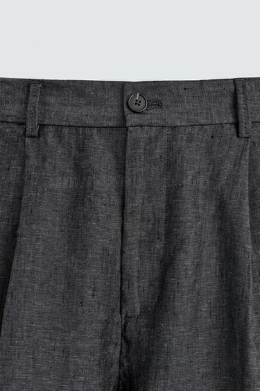 100% LINEN SUIT TROUSERS - Grey marl by Zara - Image 6