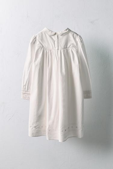 6-10 ANS/ ROBE EN POPELINE FLEURS BRODÉES LIMITED EDITION - Écru de Zara - Image 1