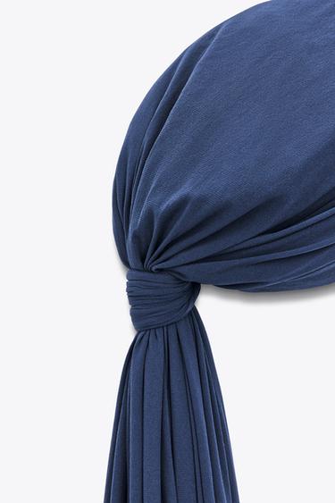 LIMITED EDITION KNOT TURBAN HEADPIECE - Navy blue by Zara - Image 2