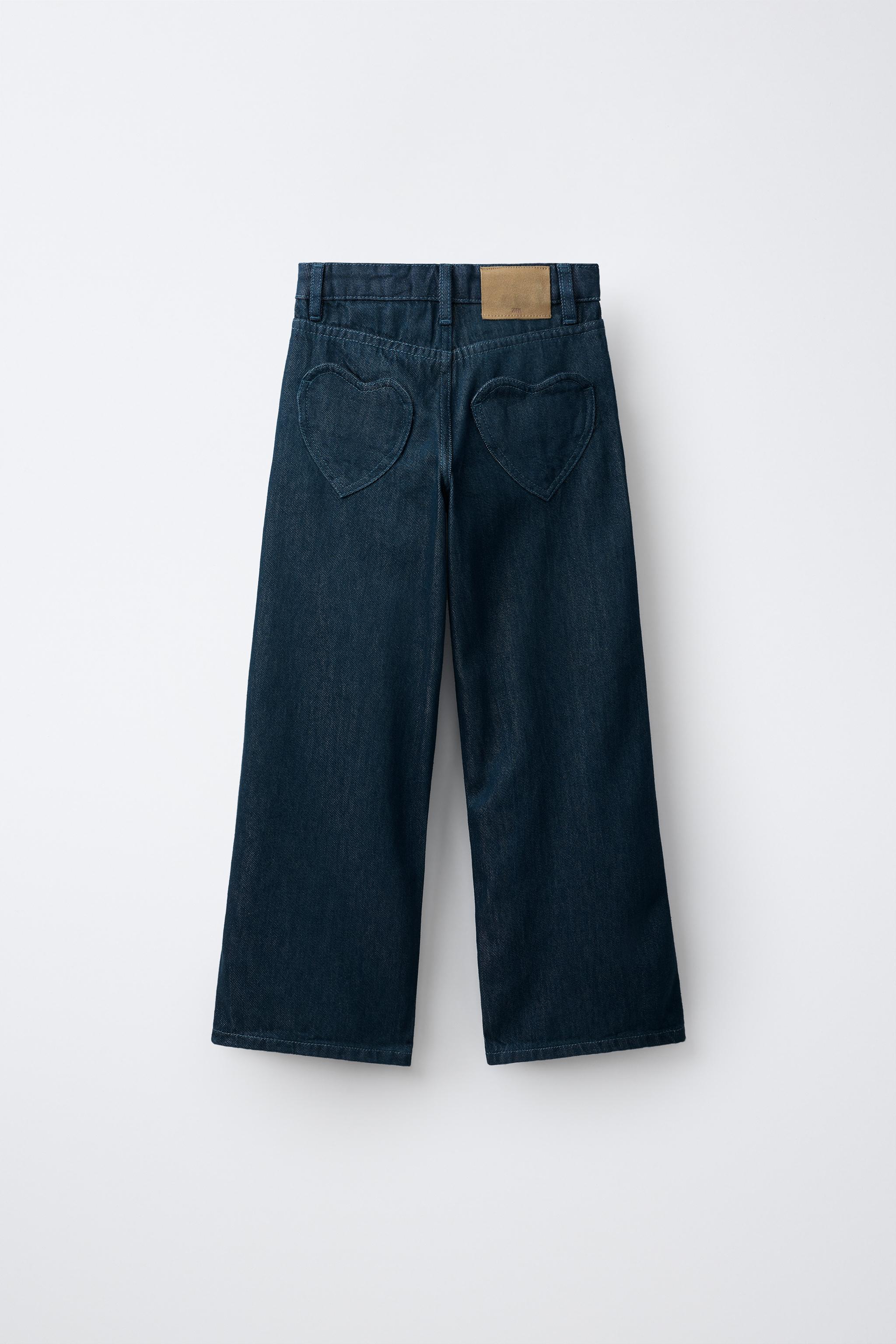 Детские джинсы Zara HEART POCKET WIDE-LEG JEANS — фото 2