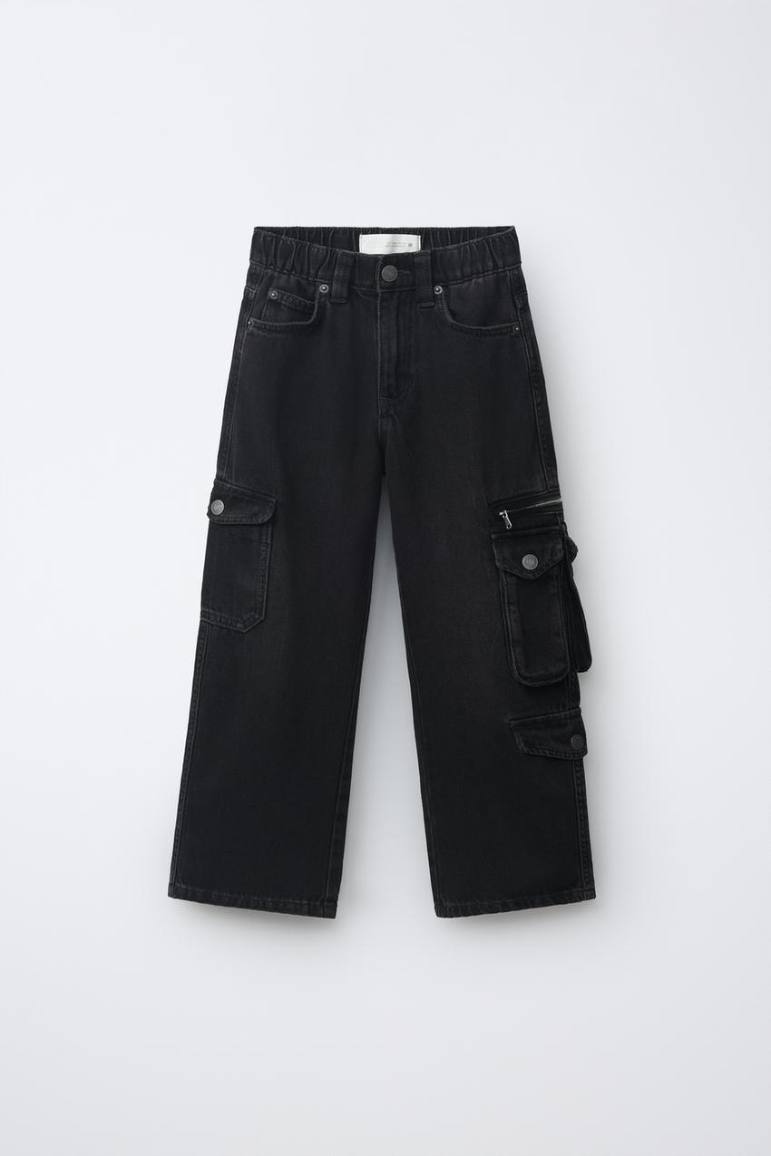マルチカーゴデニムパンツ - ブラック | ZARA Japan / 日本