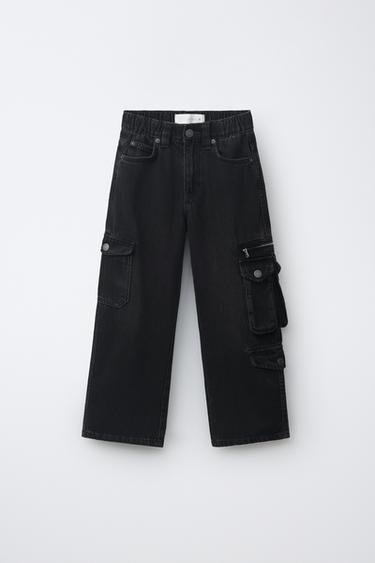 Zara MULTI-CARGO JEANS - Black