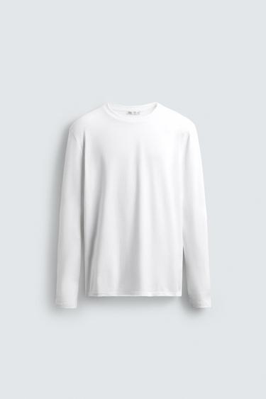 Zara BASIC SLIM FIT T-SHIRT - White