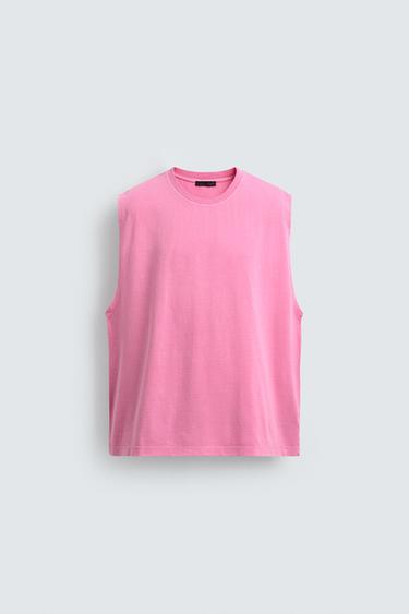 MAGLIETTA TANK SLAVATA - Rosa fluo di Zara