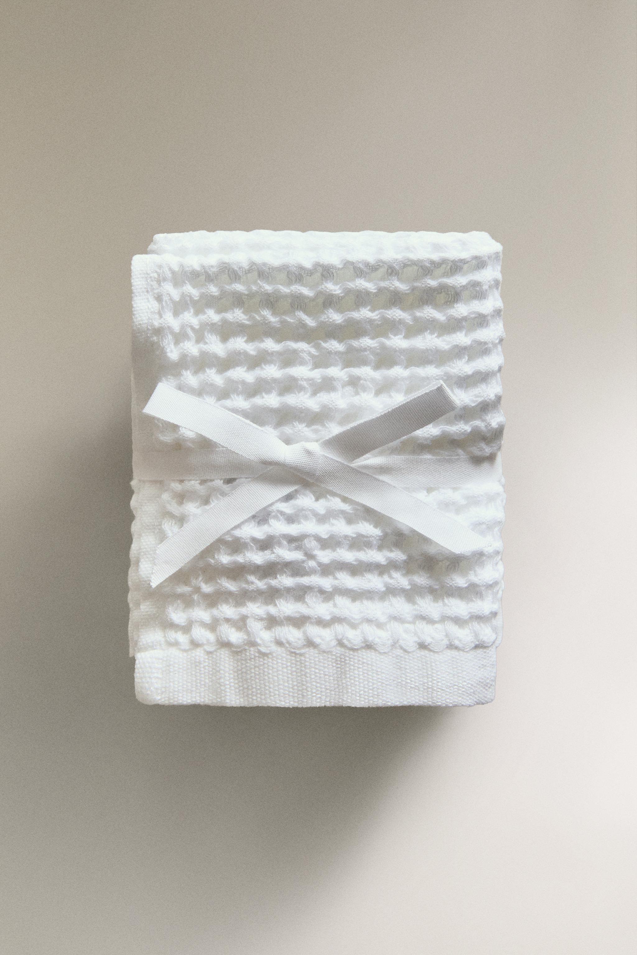 SERVIETTE DE BAIN WAFFLE EN COTON (LOT 3)