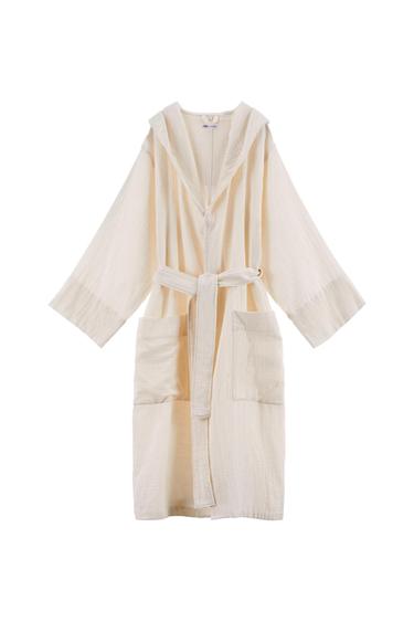 COTTON HOODED DRESSING GOWN