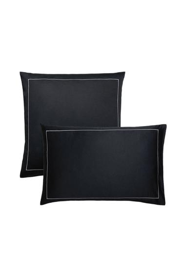 Zara SATEEN PILLOWCASE WITH TRIM (500 THREAD COUNT) - MIDNIGHT BLUE