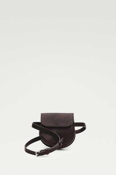 Nappa leather belt with pouch — Brown 1