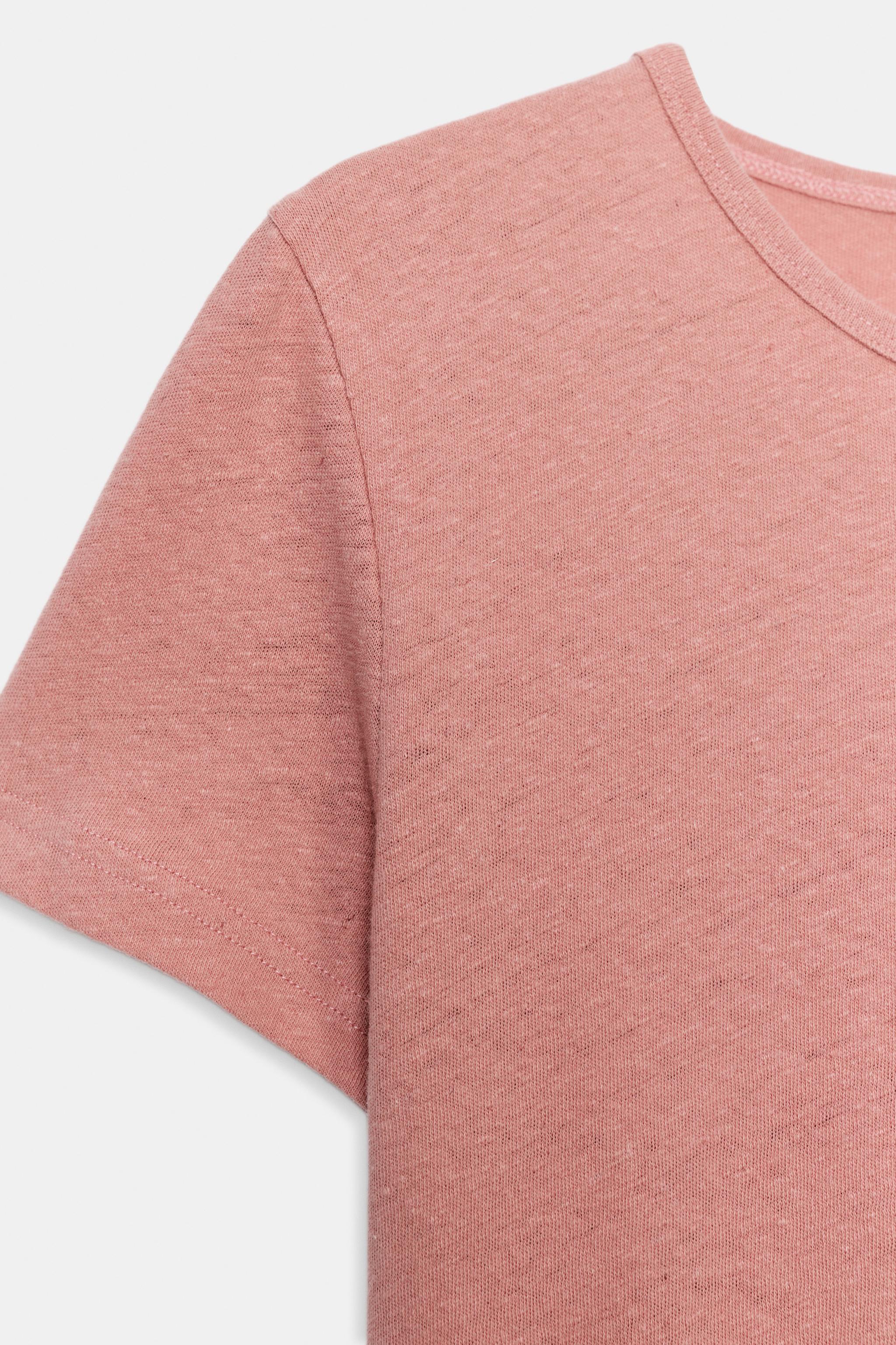 KETEN KISA KOLLU T-SHIRT - Görsel 7