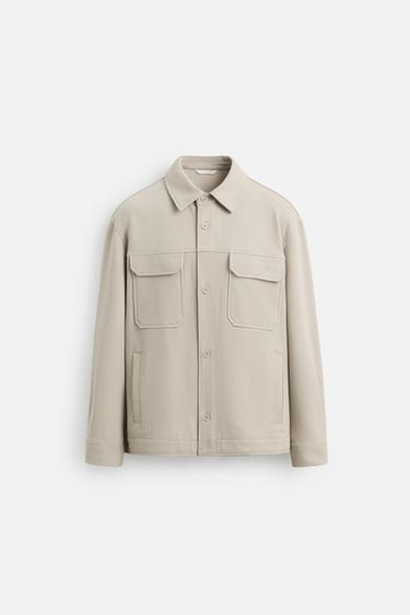 COMFORT TEXTURED OVERSHIRT - Beige by Zara